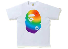 Bape Big Head Rainbow White Tee