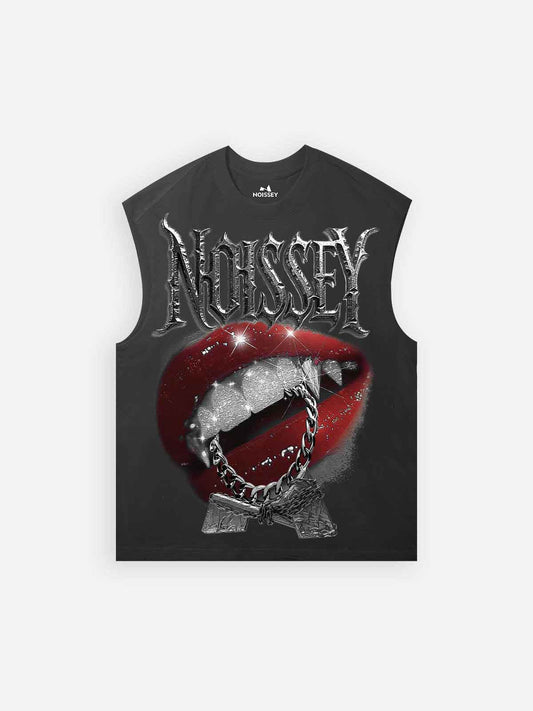 Noisey Diamond devil lips tank top