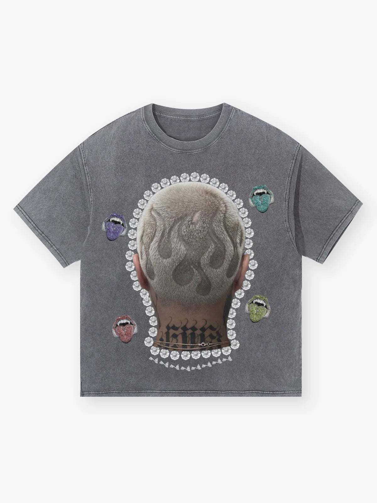 Noisey bounce back grey flame tee