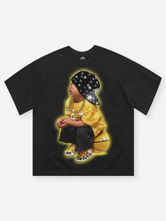 Noisey sleepy kid print tee