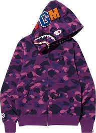 Bape Color Camo Full Zip Hoodie Purple