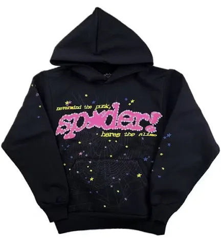 Sp5der P*NK V2 Hoodie Black