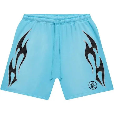 Hellstar Flame Paradise Light Blue Shorts