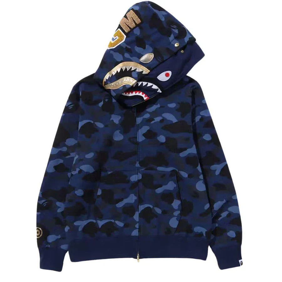 BAPE Color Camo Shark Full Zip Hoodie Blue