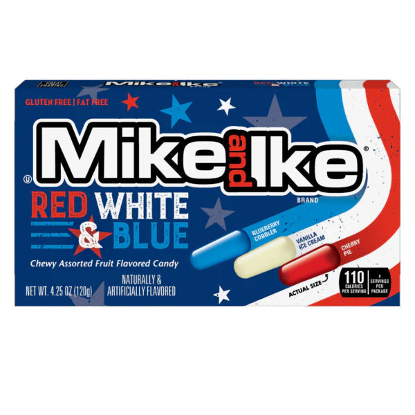 Loge de théâtre rouge, blanche et bleue de Mike &amp; Ike