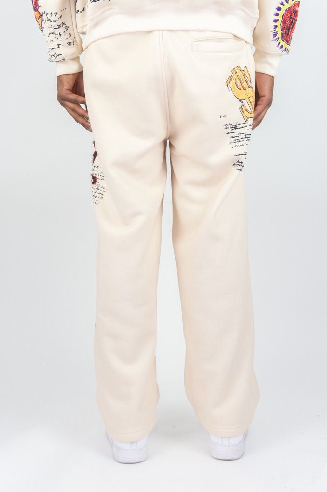 Blessed AOP relaxed pants - 1163-419 - cream