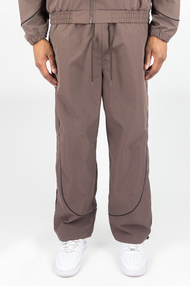 Piping ripstop pants - 1100-430 - Brown