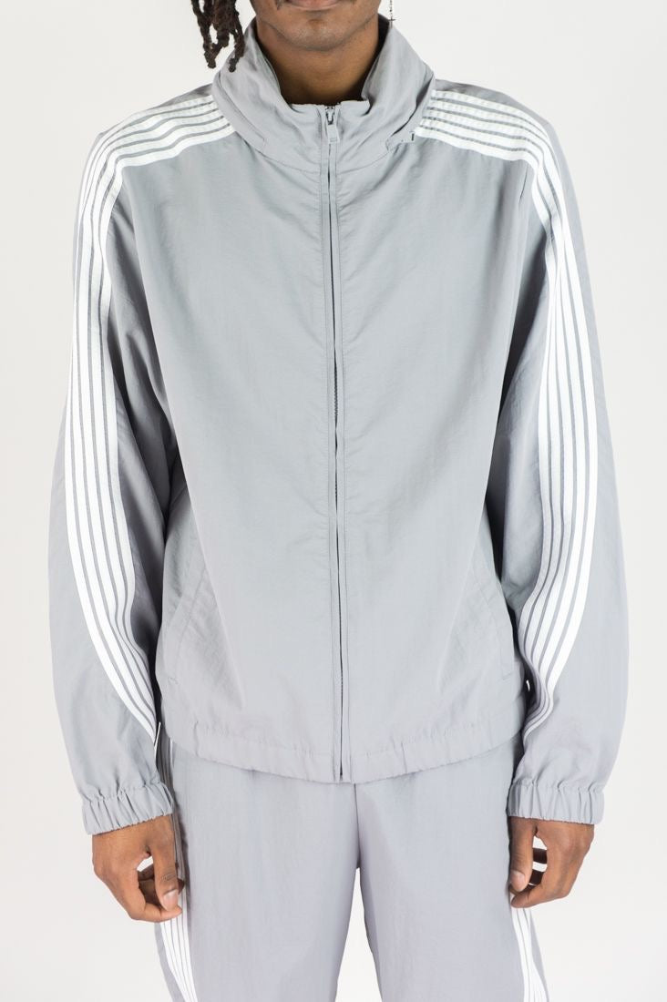 Striped nylon windbreaker jkt - A00-14505 - grey