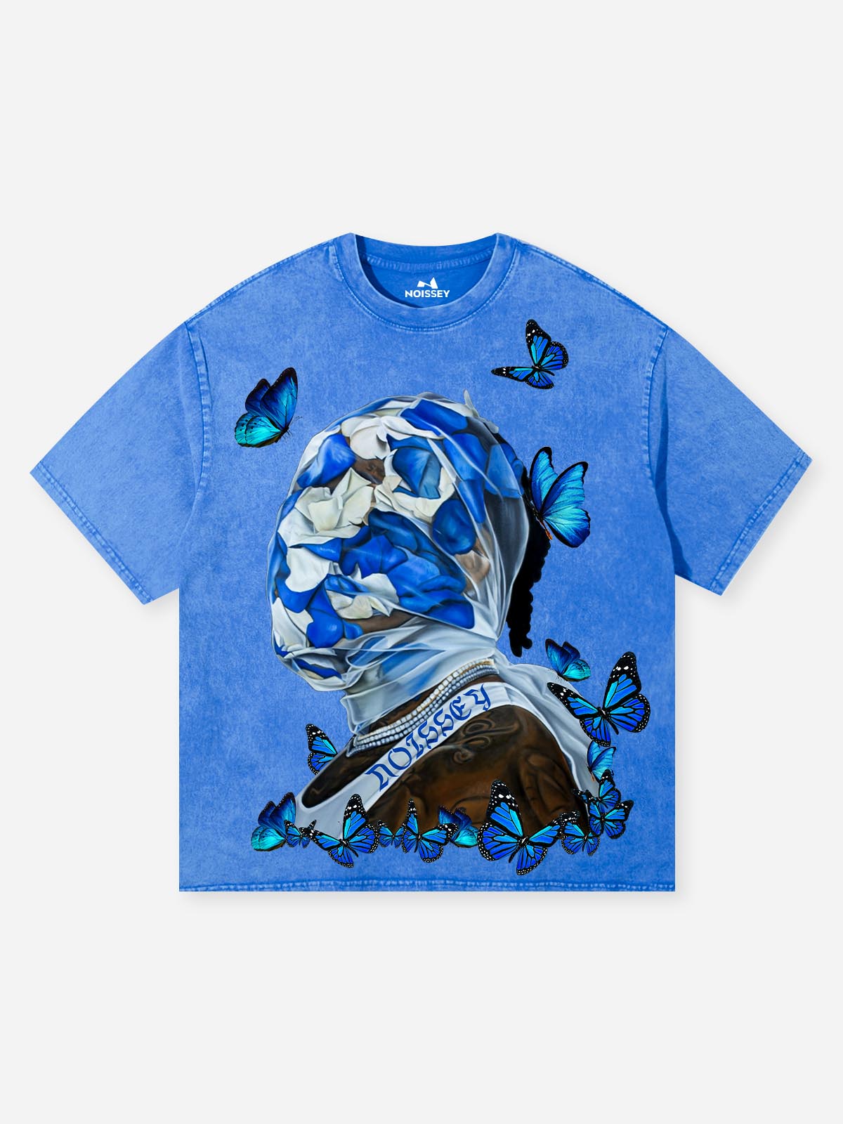 NOISSEY "Blue Butterfly" Blue Tee - Vintage Graphic T-Shirt