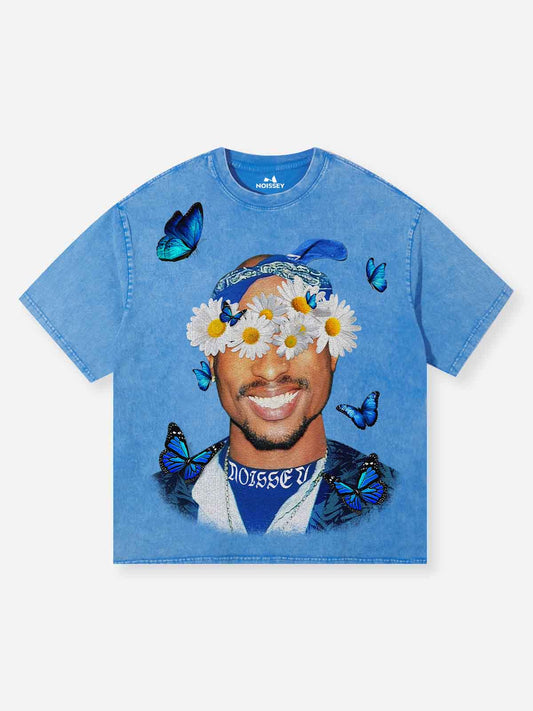 Rap Star Blue Washed Art Print T-Shirt