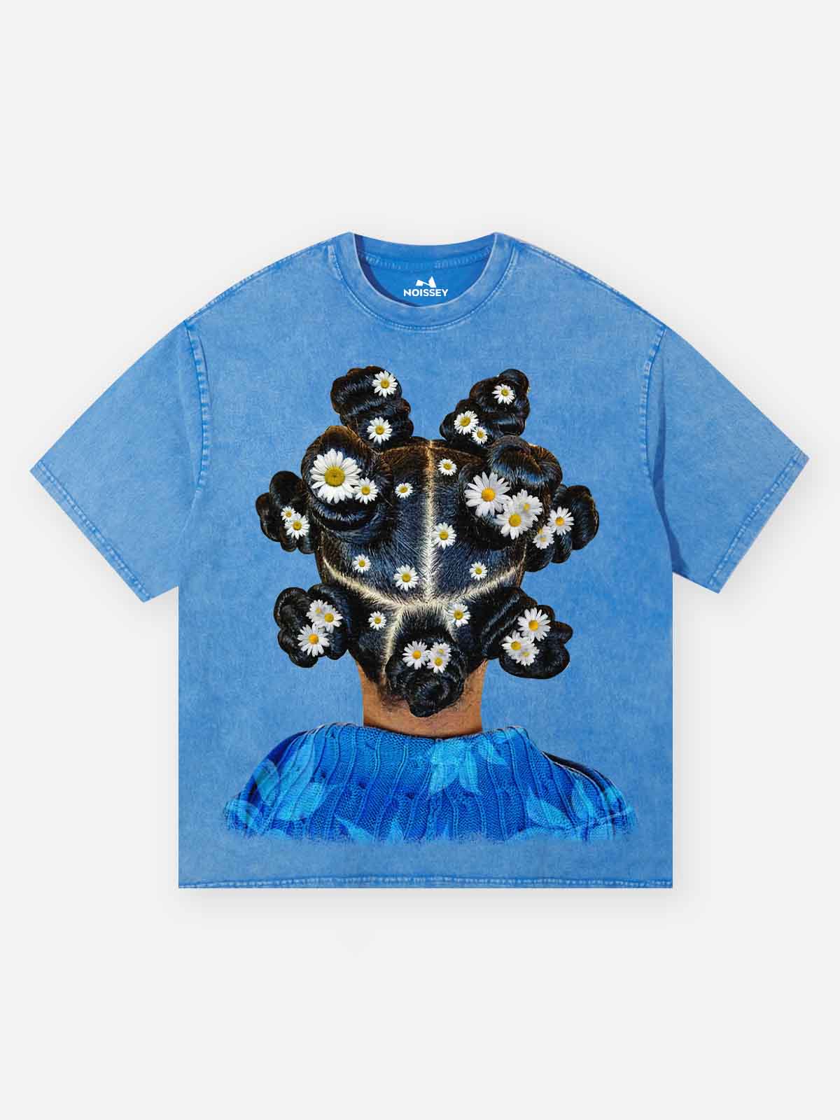 Summer Delight Daisy Blue Wash Print T-shirt