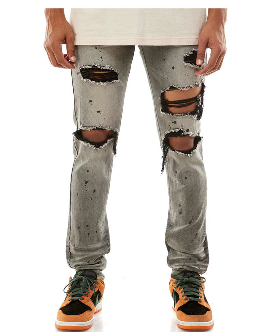 KDNK DISTRESSED JEANS W/ PAINT SPLATTER 'Grey'