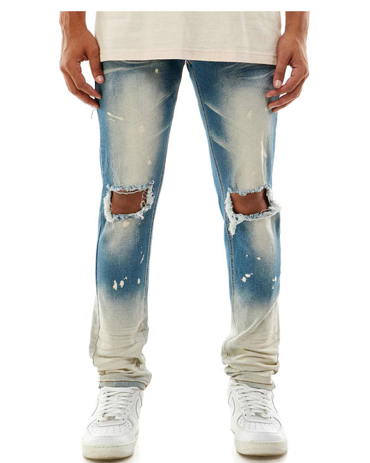 KDNK OMBRE BLEACHED JEANS 'DK.Blue'