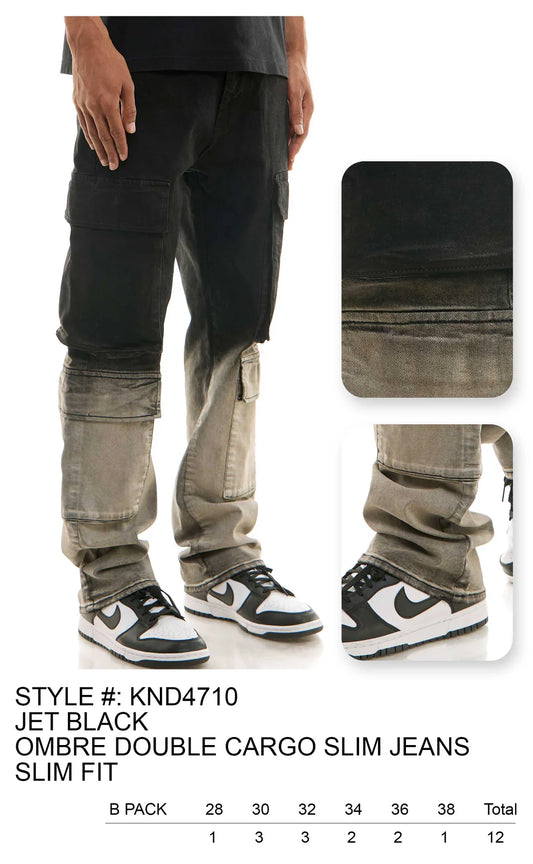 KDNK OMBRE DOUBLE CARGO SLIM JEANS