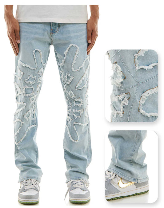 KDNK SPIDER WEB SLIM JEANS 'LT.Blue'