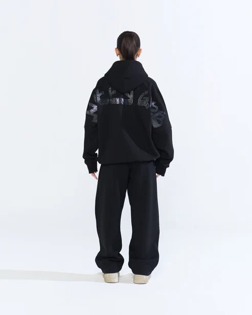 Ensemble sham signature set hoodie  & jogger black on black