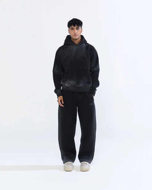 Ensemble sham signature set hoodie black and silver graffiti