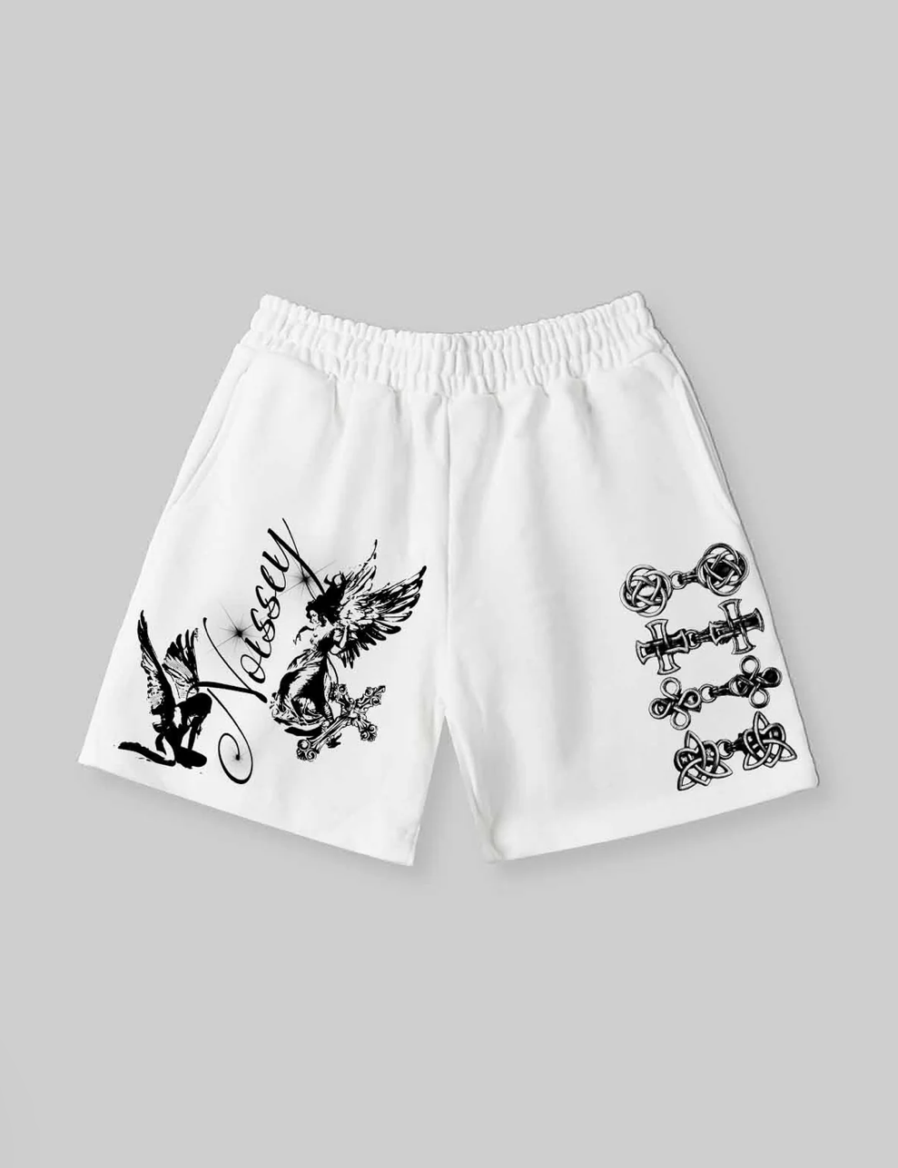 NOISSEY 'Sacred Will' Angel & Cross Art Print Shorts