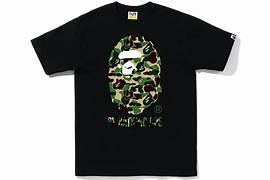 Bape ABC  Black Tee Green Camo by bathing ape