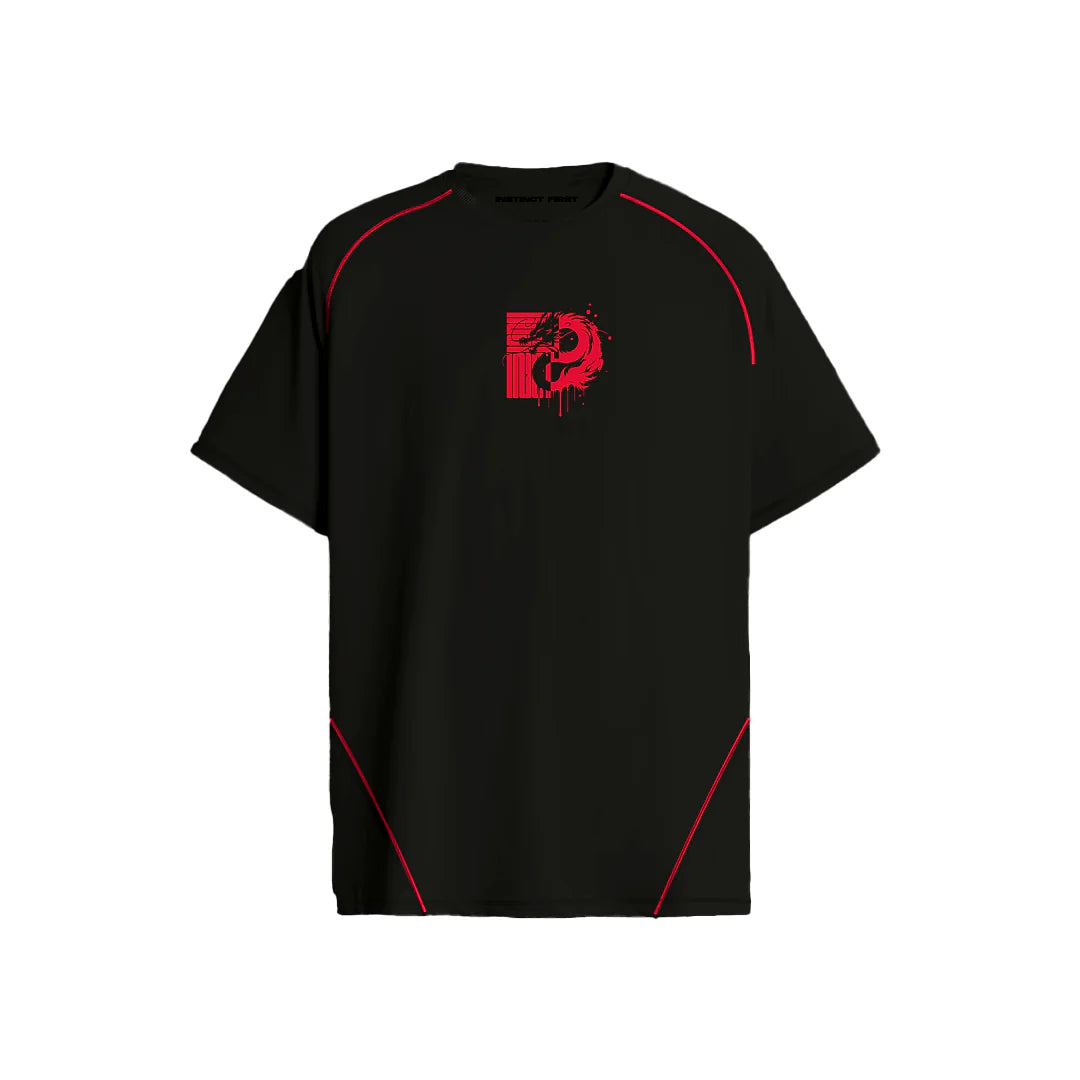 Instinct First The First Dragon Oversized Black Tee