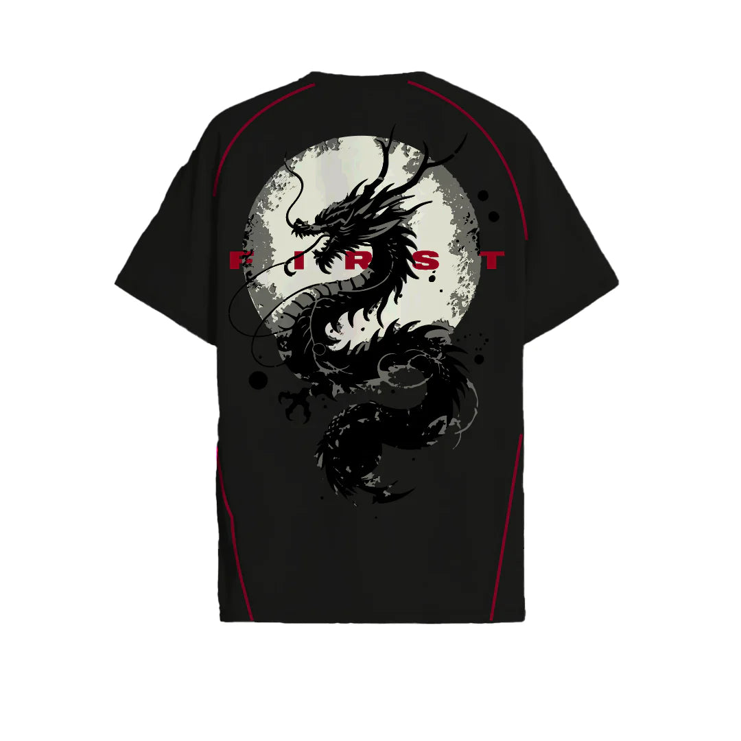 Instinct First The First Dragon Oversized Black Tee