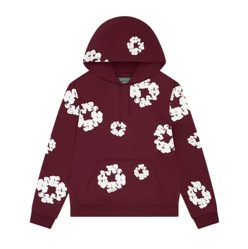 Denim Tears Cotton Wreath Hoodie 'Burgundy'