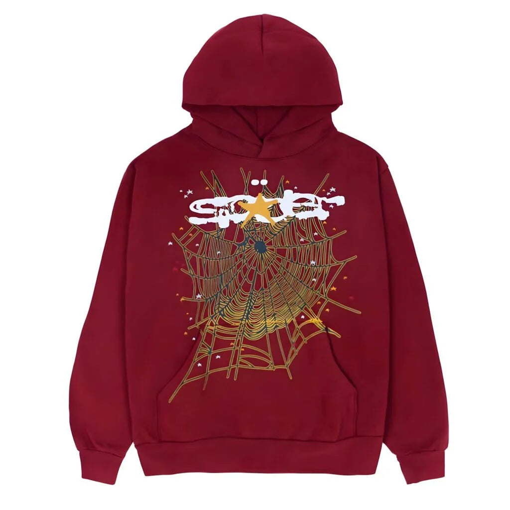 Sp5der Hoodie Dark Red Web