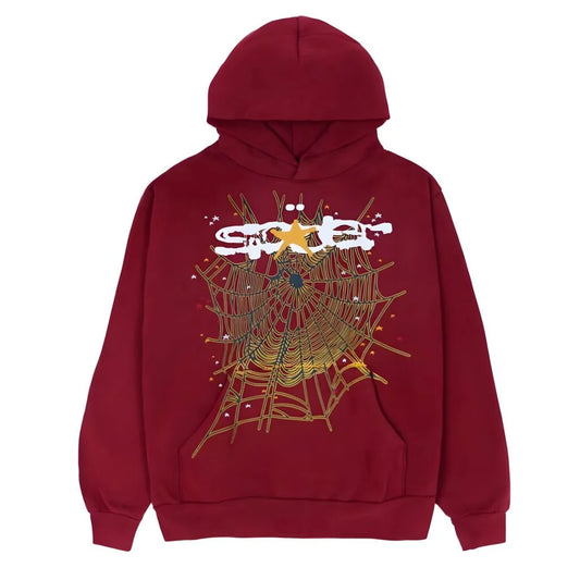 Sp5der Hoodie Dark Red Web