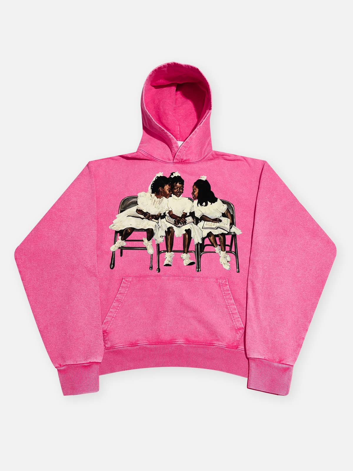 High Quality Laughing Black Girl Print 425g Hoodie