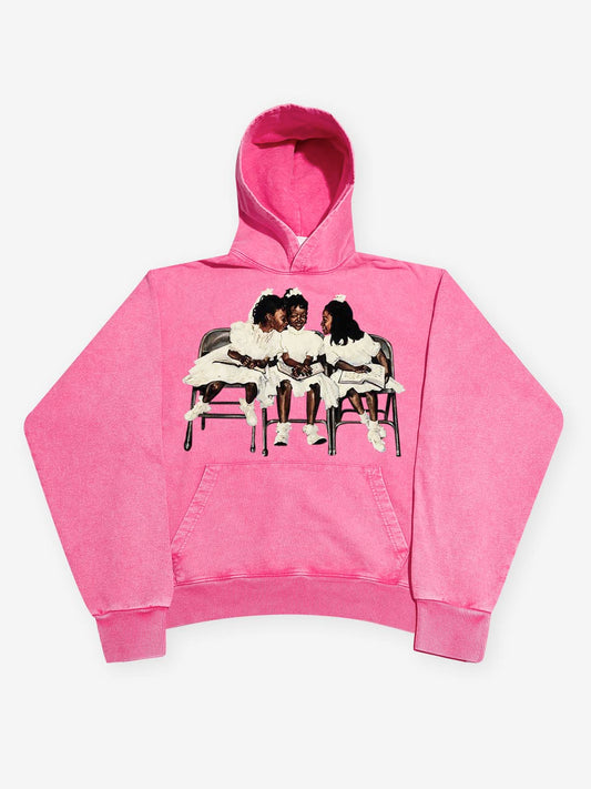 High Quality Laughing Black Girl Print 425g Hoodie