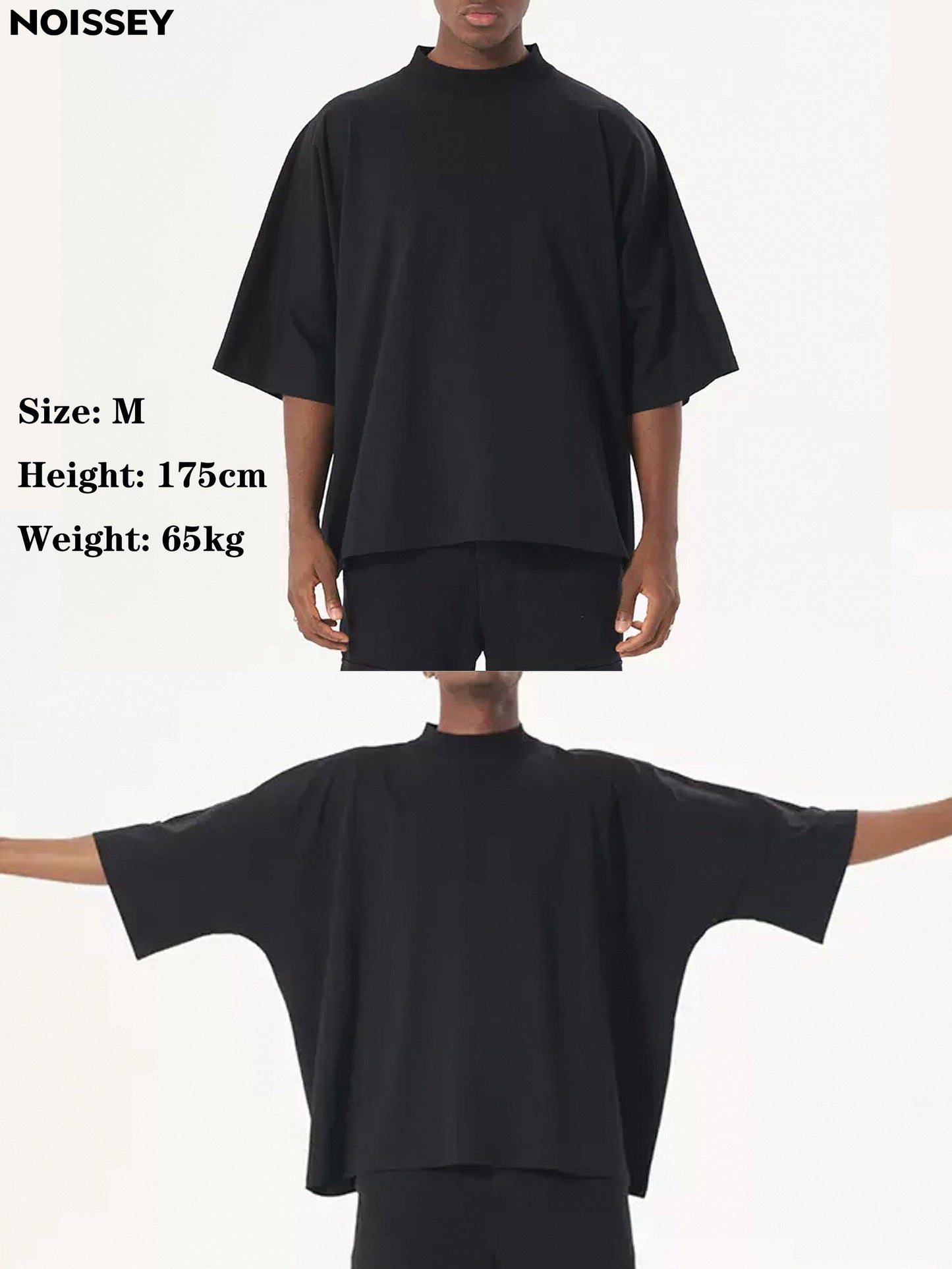 Oversized Batwing T-shirt with "Control power with Both Hands" Print