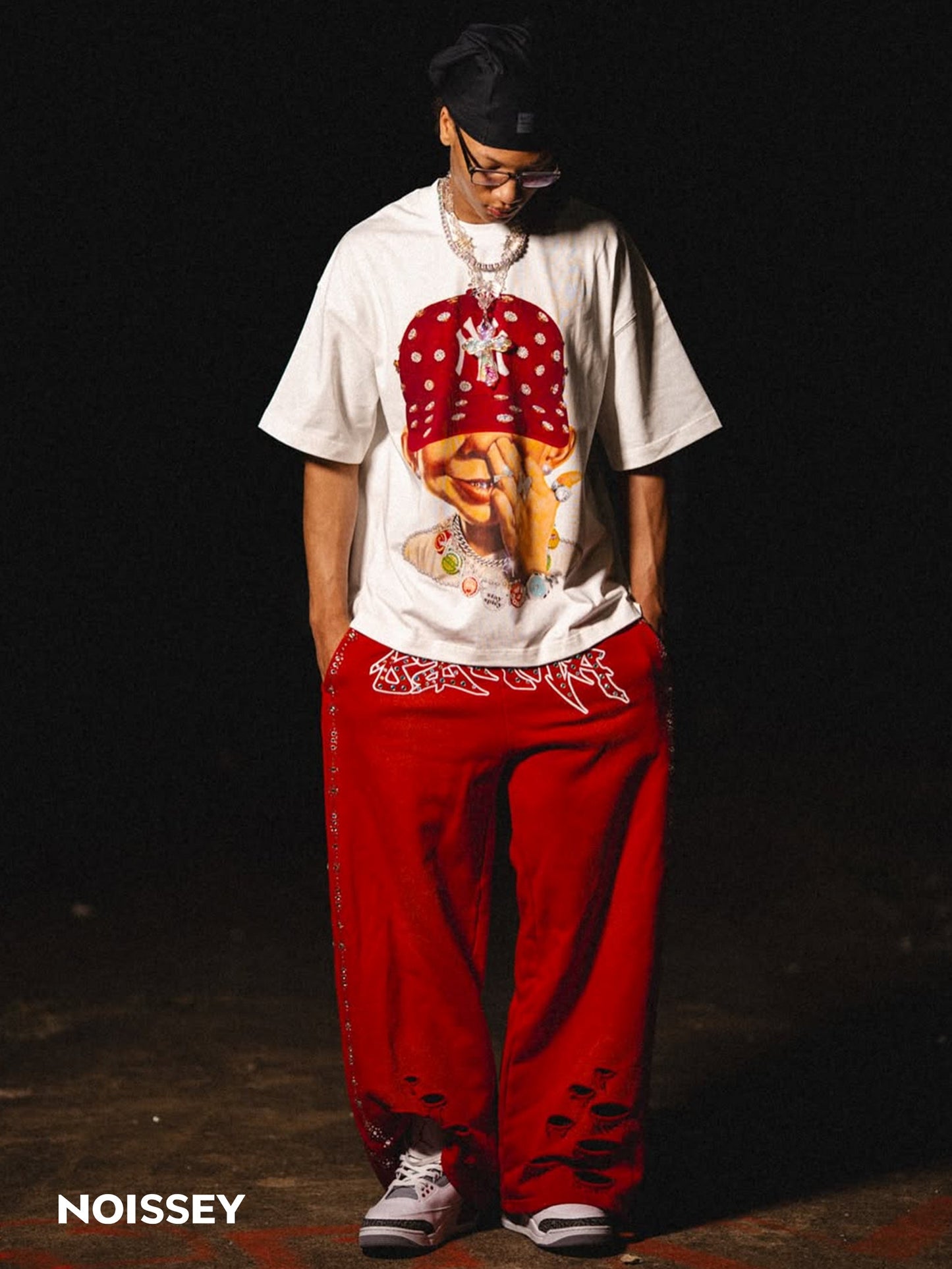 Bad Boy Red Diamond Snapback Print T-Shirt