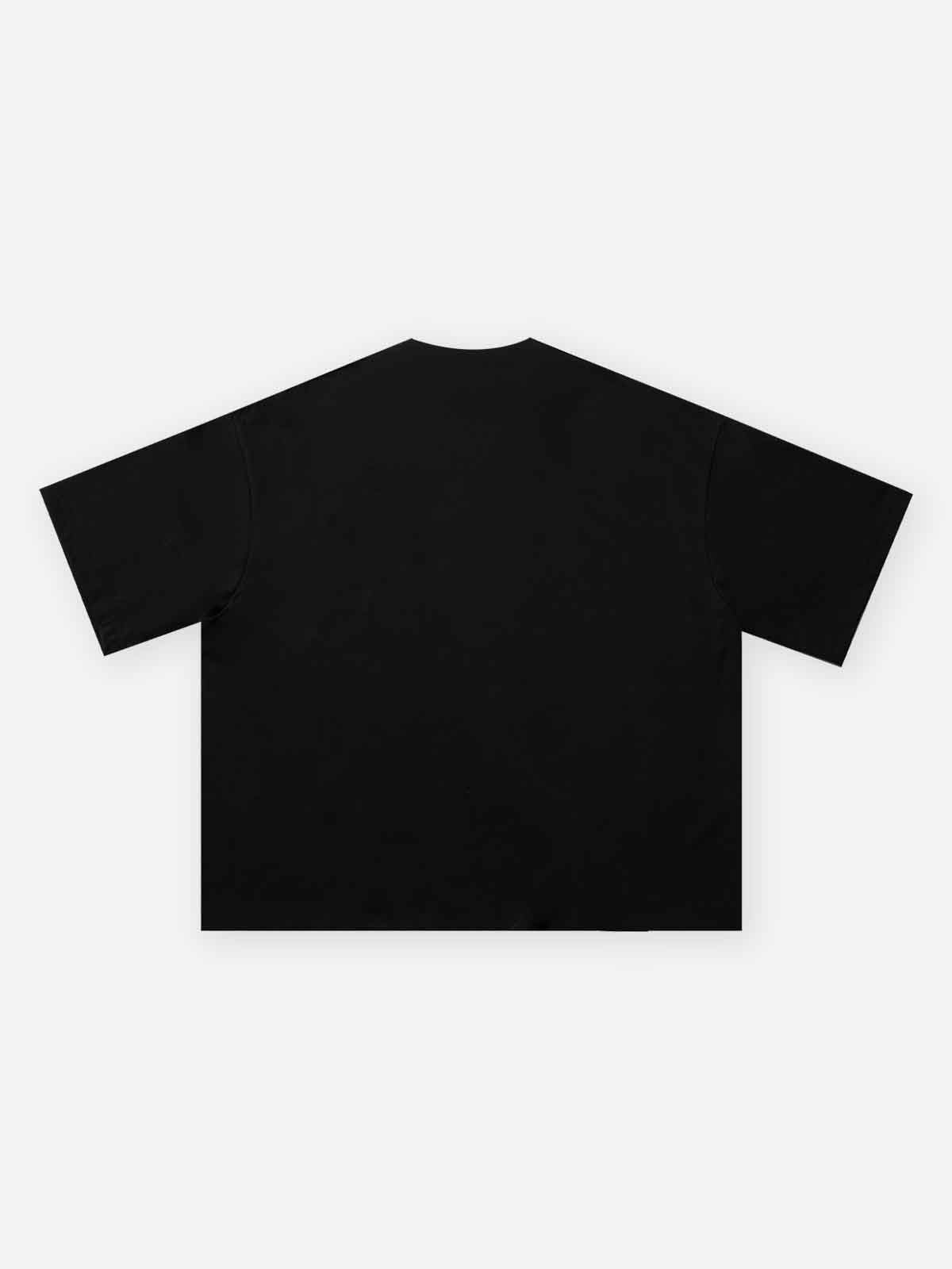 Boxy oversized T-shirt Liquid Metal Teeth and Ice Cube Art Print