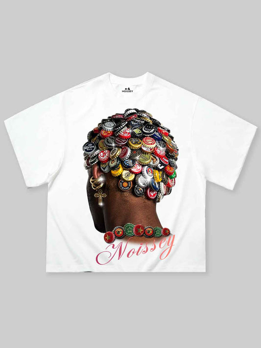 Boxy Oversized T-shirt Wild Bottle Top Head Print