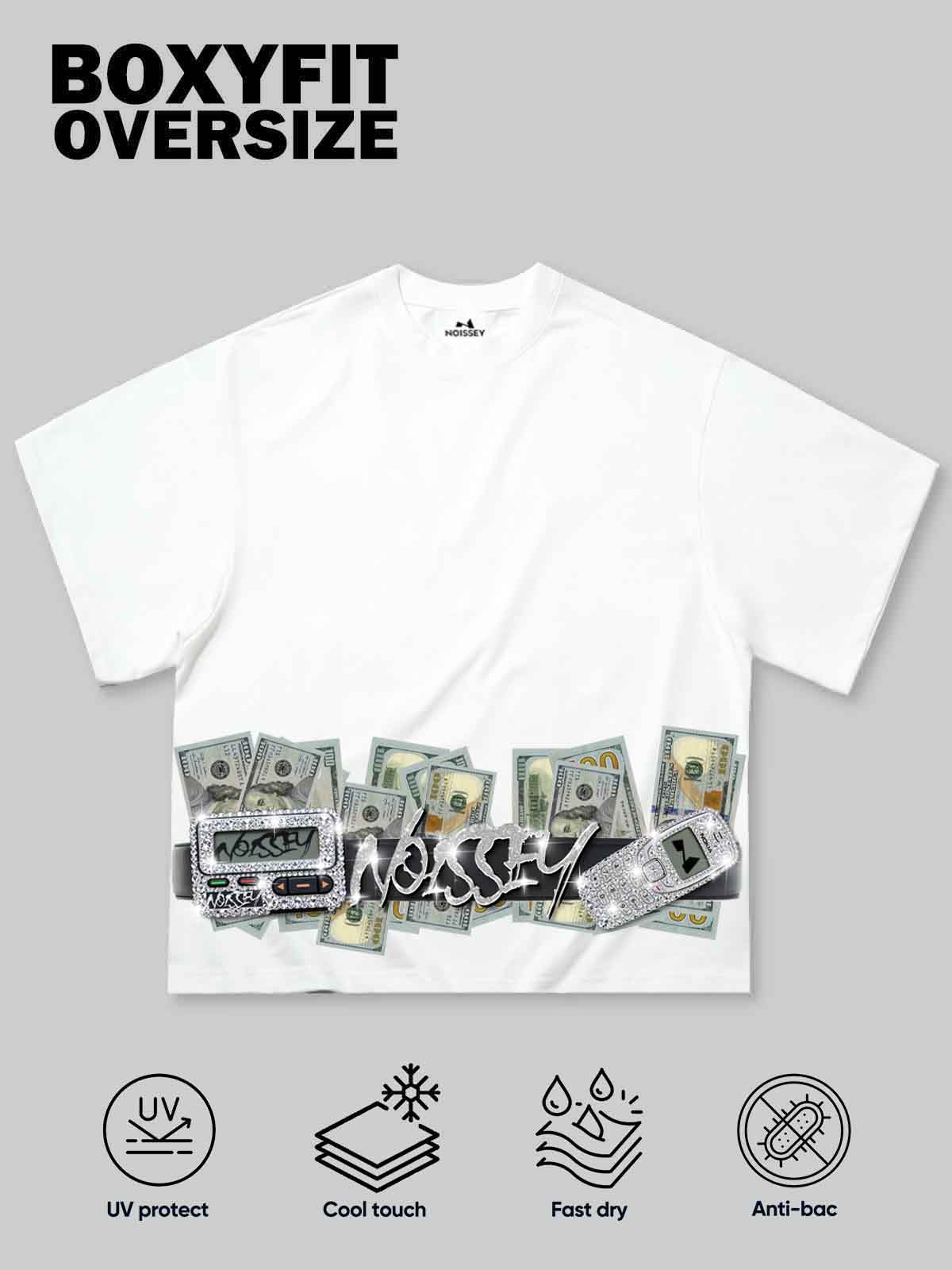 Boxy Oversized T-Shirt with "Pin Money at Waist" Print