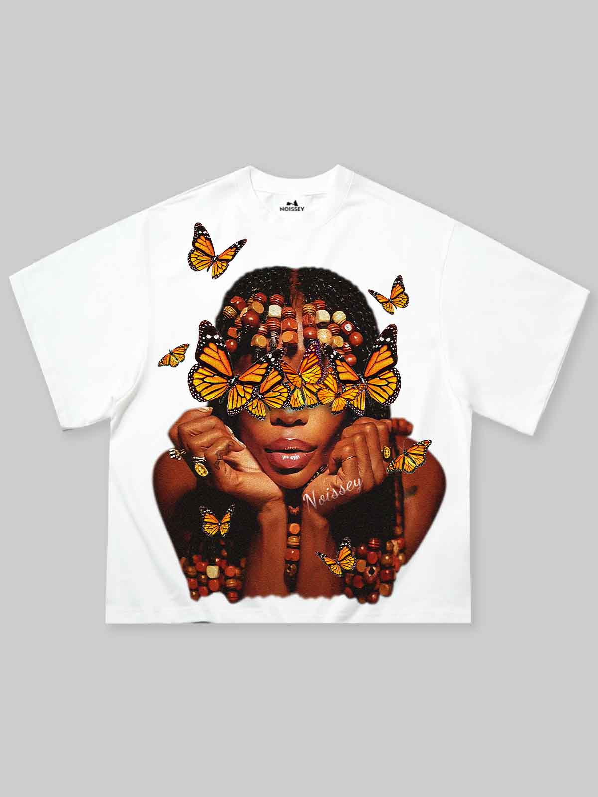Boxy Oversized T-shirt "Retro Girl & Butterfly"