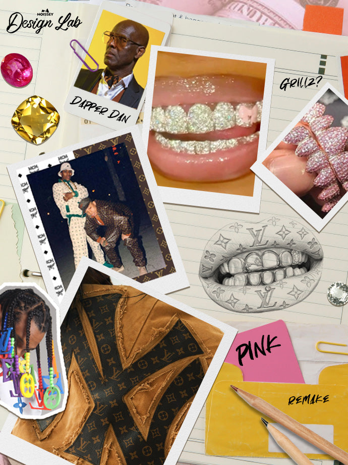 Leather Cat's Eye Grillz Print Pink Warm Hoodie