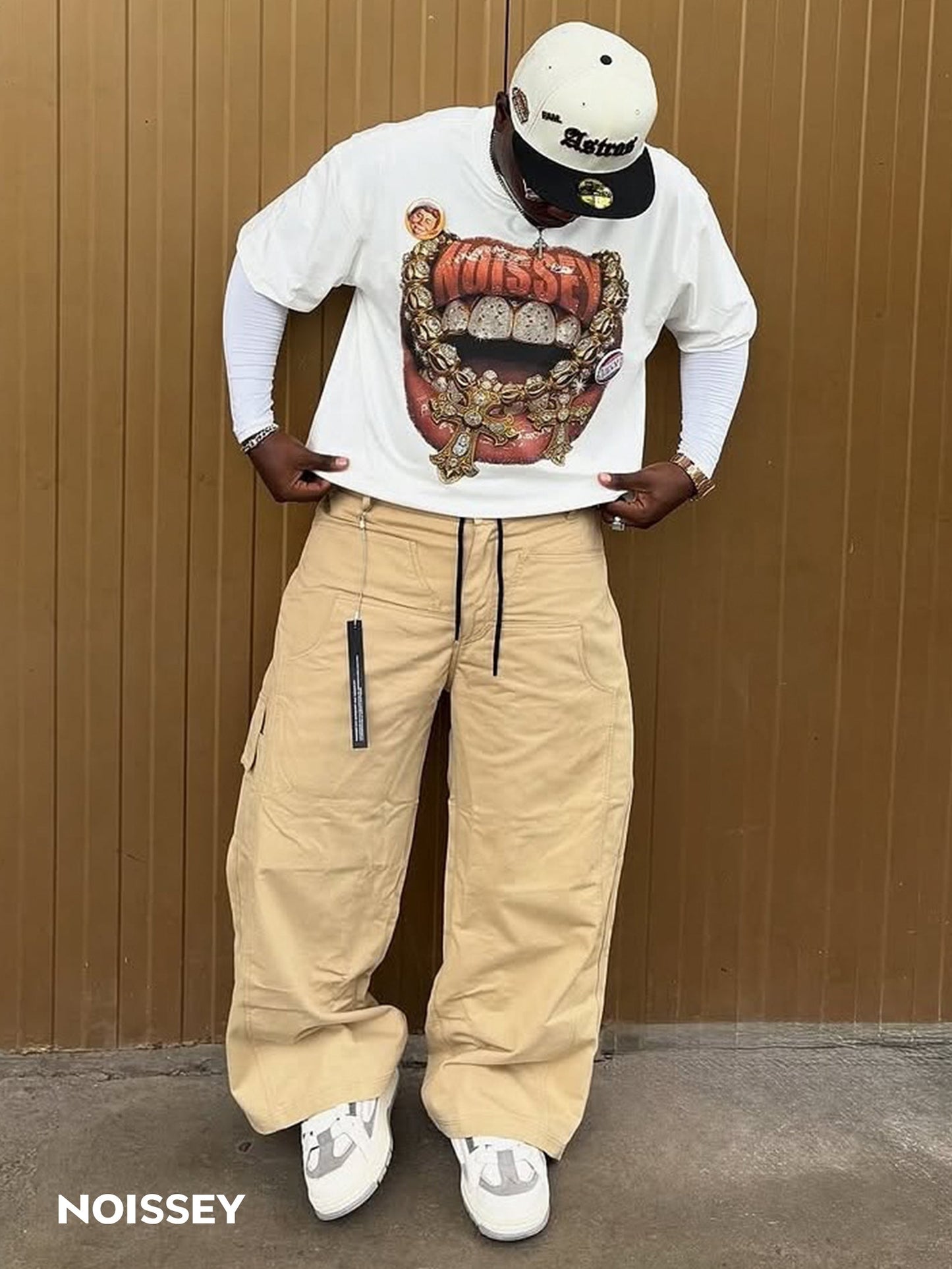 Boxy oversized T-shirt Golden Diamond Jewelry Grills Print T-Shirt