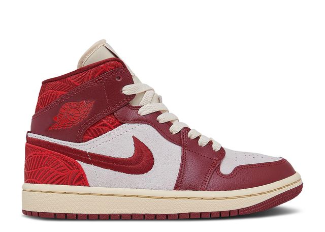 Jordan 1 Mid SE Tiki Leaf Team Red (Women's)