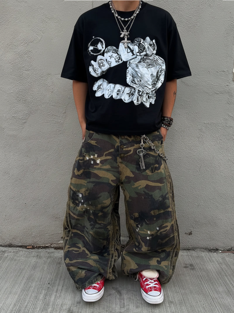 NOISSEY "Liquid Metal" Diamond Teeth Cooling Boxy Oversized Tee