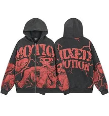 Mixed Emotions Distressed 'Red' Hoodie