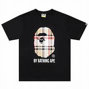 Bape Big Head Burberry Black Tee