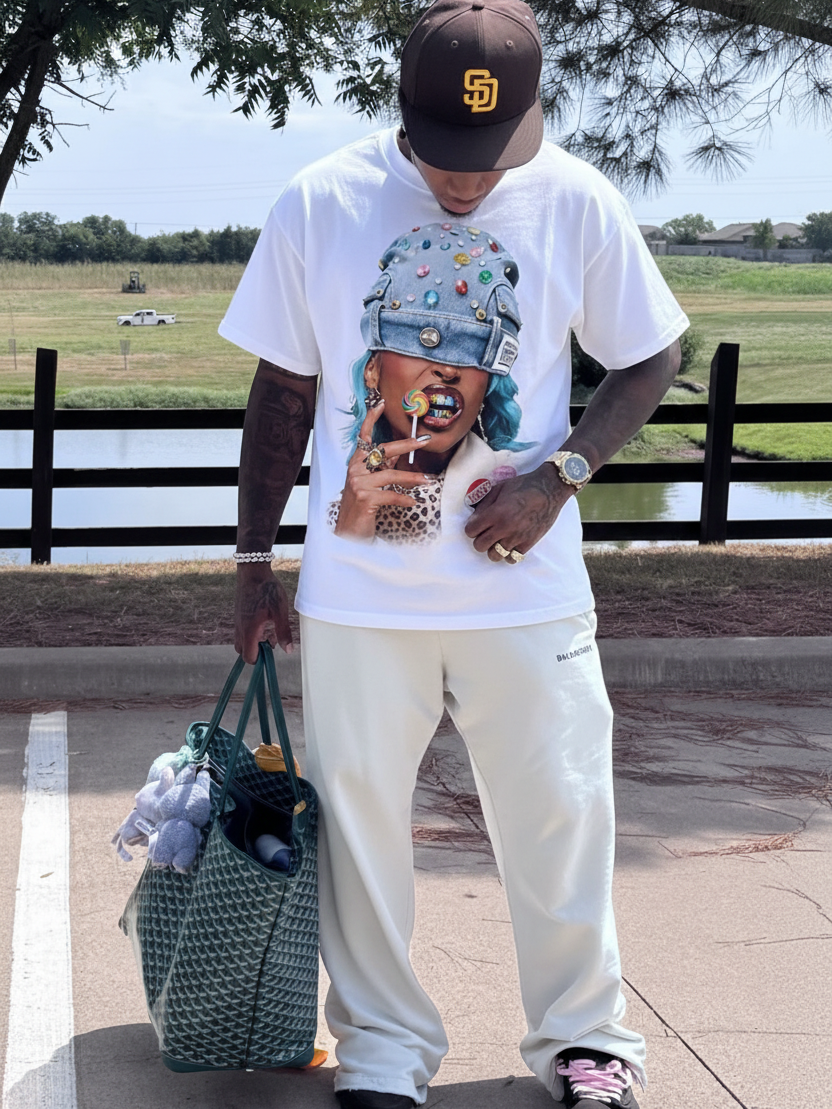 NOISSEY "Lollipop Icon" White Tee - DIY Graphic T-Shirt